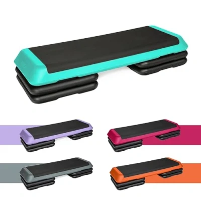 Immagine di TREXO Step Aerobic per Esercizi Cardio Fitness Altezza Regolabile 10 15 20 cm, Ampia Superficie 109 x 41 Resistente, Realizzato con Materiali di Alta Qualità, Supporta fino a 250 kg, VERDE