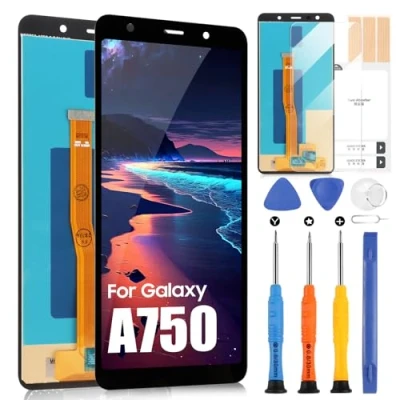 Immagine di LCD Schermo per Samsung Galaxy A7 2018 A750 Display SM A750F A750FN A750N A750G A750GN/DS Touch Digitizer Assemblaggio (Nero)