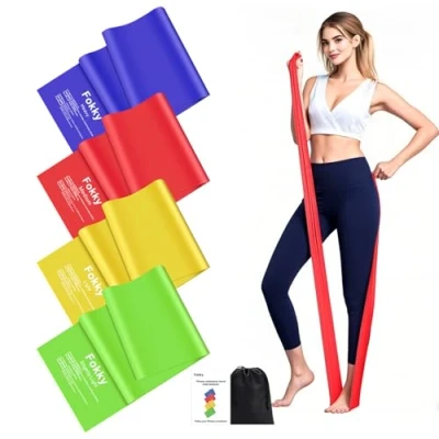 Immagine di Fokky 2M Elastici Fitness [Set di 4], Elastico Fitness, Elastiche Bande con Borse Portaoggetti, Fascia Elastica Uomo Donna, Palestra per Crossfit, Yoga, Pilates