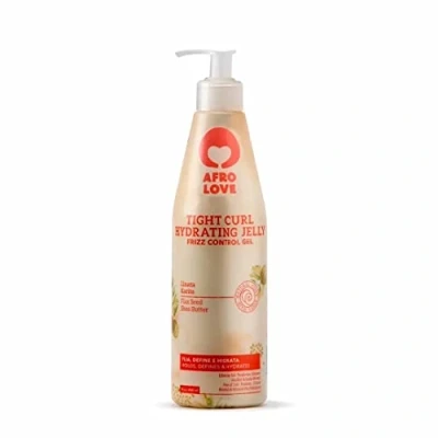 Immagine di Afro Love Tight Curl Hydrating Jelly Gel Idratante Per Ricci Stretti Con Semi Di lino e Burro Karitè Senza Alcool, Parabeni, Siliconi 450ml