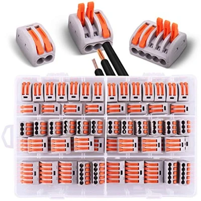 Immagine di Pluworks 60 pezzi Connettori Elettrici con Leva di Comando, 20 Terminali a 2 vie, 30 3 10 5 vie (2/3/5)