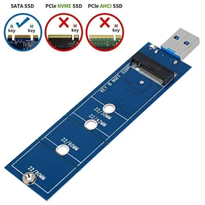 Immagine di EasyULT M.2 SSD a USB 3.0 Adattatore NGFF SATA Basato B/B+M SuperSpeed 5Gbps Supporto 2230 2242 2260 2280 Compatibile per Windows 10/8/7/XP/2003/2000/Vista,Linux,Mac 10.0 OS