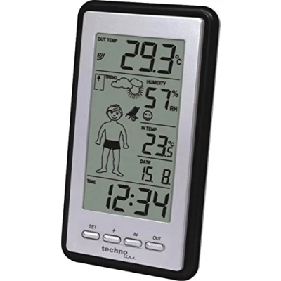 Immagine di Technoline Stazione meteo WS 9632 con previsioni, grigia, 8,4 x 2,3 15 cm