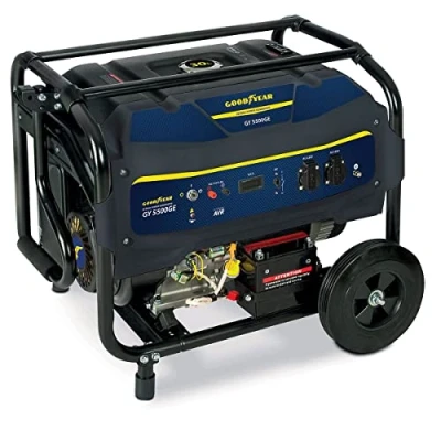 Immagine di Goodyear Generatore Elettrico 5.500 W 230 V tensione 2 spine. Motore 4T OHV. Avviamento Manuale. Regolatore automatico AVR. Serbatoio Benzina 30 L