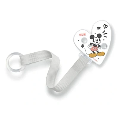Immagine di NUK 10256495, fascetta e clip per succhietto/Per tutti i succhietti/Infrangibili a lunga durata/Disney Mickey Mouse