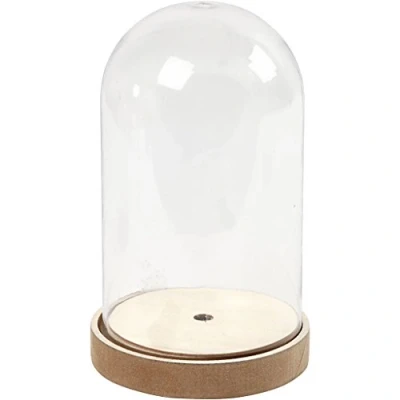 Immagine di Create Crafts 52163 Vaso a campana con supporto in legno, 18 x 11 cm