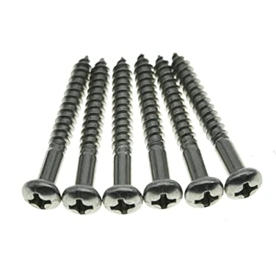 Immagine di KAISH Confezione da 6 viti di montaggio a ponte tremolo in acciaio inox Phillips testa ovale per chitarra Fender Strat/Stratocaster