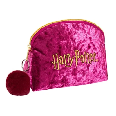 Immagine di Harry Potter Trousse per trucchi donne e ragazze, astuccio double face in velluto, accessorio da viaggio regalo, Borgogna, Taglia unica,