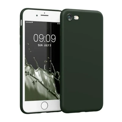 Immagine di kwmobile Custodia Compatibile con Apple iPhone SE (2022) / (2020) 8 7 Cover Back Case per Smartphone in Silicone TPU Protezione Gommata verde scuro matt