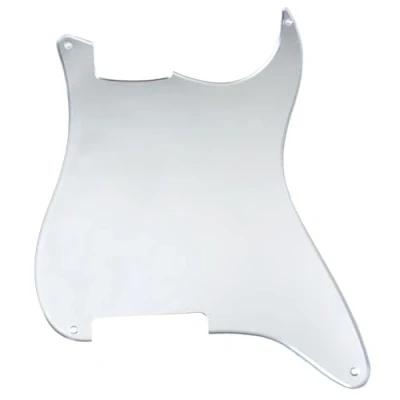 Immagine di Musiclily 4 Fori Battipenna Strat Pickguard Materiale Senza per Pick Up Chitarra Elettrica Style Custom, 1 strato Silver Mirror