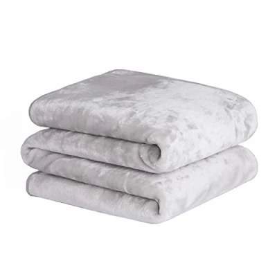 Immagine di Dreamscene, coperta in pile di visone lusso per divano letto, morbida finta pelle, colore: argento, 200 x 240 cm, letto king size, grande