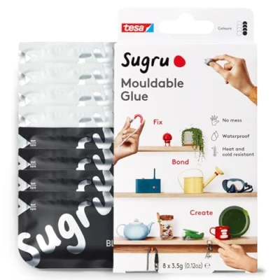 Immagine di sugru I000949 Colla Multiuso per Il Fissaggio e la Realizzazione di creativi, Bianco Nero