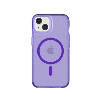 Immagine di tech21 Custodia protettiva per iPhone 14 Evo Check compatibile con MagSafe® antiurto e sottile protezione FlexShock Multi Drop da 5,5 piedi pulsanti extra