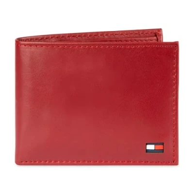 Immagine di Tommy Hilfiger Slim Bifold Wallet Accessori da Viaggio Portafoglio bi Fold, Rosso Intenso, Taglia Unica Uomo