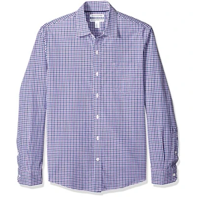 Immagine di Amazon Essentials Camicia in Popeline a Maniche Lunghe Slim Uomo, Blu Porpora Percalle, M