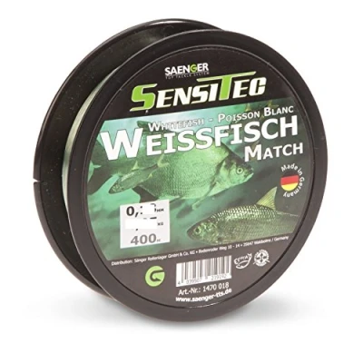 Immagine di SENSITEC Pesce Bianco/Match Colore: Verde trasparente Ø 0,18 mm/4,05kg/400 m New 2018 Angel Monofilo cantante