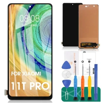 Immagine di per Xiaomi 11T PRO 5G Sostituzione dello Schermo Display LCD Touch Screen Digitizer Assembly 2107113SG Kit di Riparazione (Nero, Non 4g)