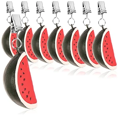 Immagine di com four® 8X Pesi per tovaglie Resistenti alle intemperie con Clip tovaglia Design a Melone ca. 40 gr (8 Pezzi 40g)
