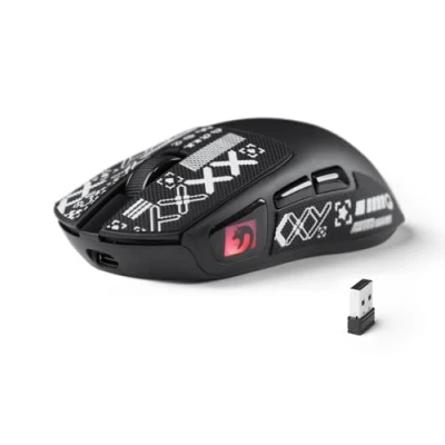 Immagine di MAMBASNAKE M4 Mouse Gaming Wireless Ultra Leggero, 53g, Sensore PAW3311, 24000 DPI, Bluetooth/2.4G/Cablato, RGB, Batteria 400mAh, 20M Click, per Gioco/Lavoro (Nero)