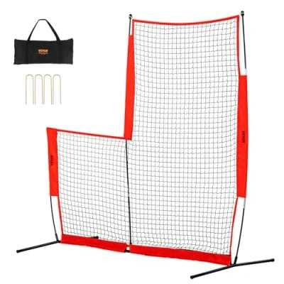 Immagine di VEVOR Rete da Baseball per Gabbia Battitura, Battute di Sicurezza e Softball 7x7 Piedi, Schermo Battente Portatile con Borsa il Trasporto Picchetti Terra