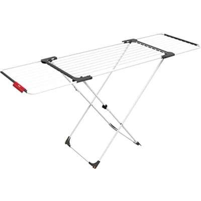 Immagine di Vileda Surprise, Stendibiancheria Estensibile E Ripiegabile, Alluminio/Resina, Bianco, ‎186 x 57 108 cm, 2.7 Kg