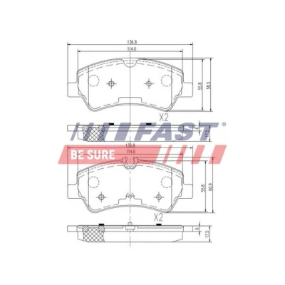 Immagine di FAST FT29545 Kit pastiglie freno Assale posteriore Predisposto per contatto segnalazione usura FORD: Transit V363 Van, Custom V362 Van