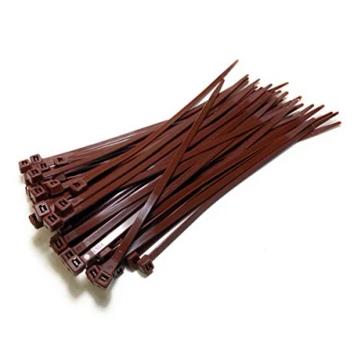 Immagine di Fascette stringicavo, 200 mm x 4,8 mm, 20,3 cm, in nylon di alta qualità, marrone