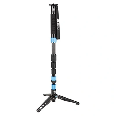 Immagine di Sirui P 224SR Monopiede in alluminio con supporto Spider Inclinazione di 20 Rotazione 360 Altezza 160 cm Peso 1,4 kg Carico 8 Nero