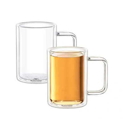 Immagine di Wilmax Bicchieri termici a doppia parete 400 ml Set di 2 tazze da caffè cappuccino latte macchiato