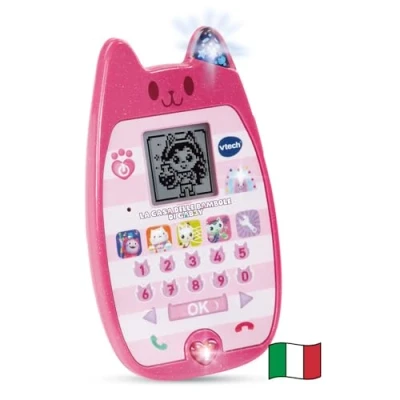 Immagine di VTech Il Miaoraviglioso Telefono di Gabby, Smartphone Bambini con 4 Giochi Inclusi, Parla e Gioca Tastiera Numerica per Imparare a Contare, Lingua Italiana, Batterie Incluse, 3 7 Anni