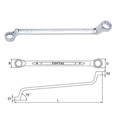 Immagine di Chiave ad anello TOPTUL 8x10 mm 75 Grad abgewinkelt