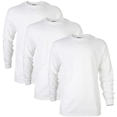 Immagine di Gildan T shirt a maniche lunghe in cotone Ultra Cotton, modello G2400, Uomo, Bianco, L