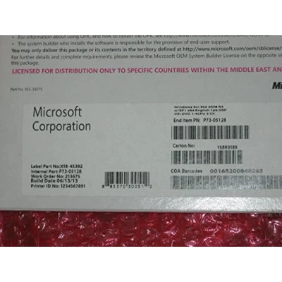Immagine di Microsoft Windows Server 2008 R2 Standard Edition SP1 x64, con Kit di preinstallazione