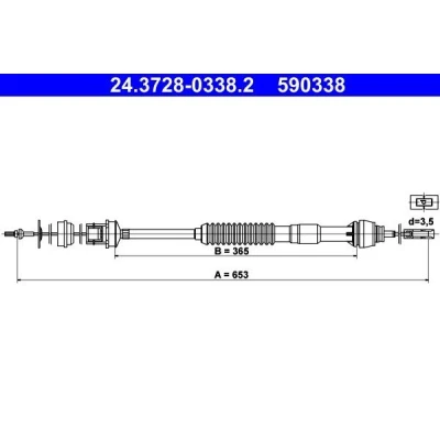 Immagine di ATE 24.3728 0338.2 Cavo Frizione con regolazione automatica