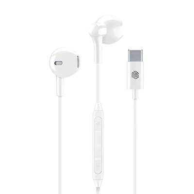 Immagine di Music Sound Auricolari Capsula con Filo e Microfono Compatibilità Usb C Colore Bianco