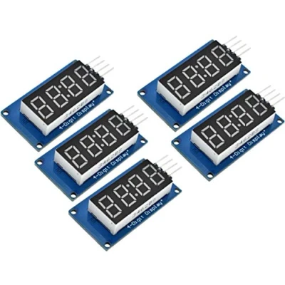 Immagine di TECNOIOT 5pcs TM1637 Red Anode Digital Tube LED Module &amp; Clock 7 Segment 4 Bits 0.36 inch