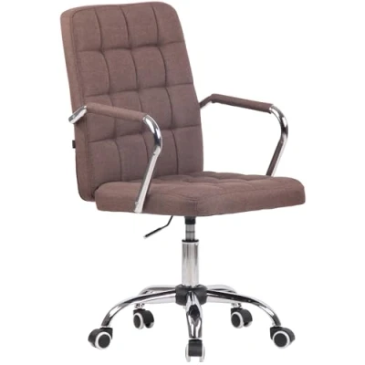 Immagine di CLP Sedia Girevole Scrivania Terni Con Braccioli In Stoffa O Similpelle I Poltroncina Studio Ruote, Colore:marrone, Materiale:Stoffa