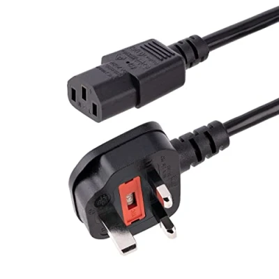 Immagine di StarTech.com PXT101UK Cavo di Alimentazione per Computer del Regno Unito, Spina a 3 Spinotti, C13 BS 1363, 1.8 m, Nero