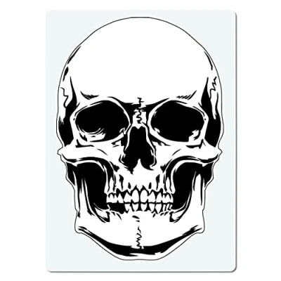 Immagine di Herterich Products Airbrush Stencil for Skull Tattoo and Graffiti Template Precise Design Riutilizzabile e resistente ai solventi