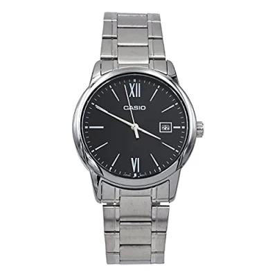 Immagine di Casio MTP V002D 1B3 Men&#039;s Standard Analog Stainless Steel Date Roman Black Dial Watch