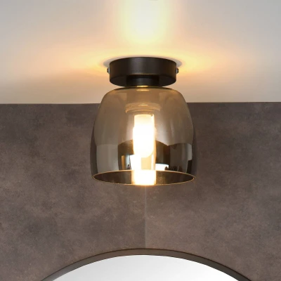 Immagine di Lucide Plafoniera Tyler per il bagno, nero/grigio fumo