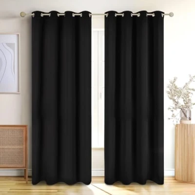 Immagine di Blumtal tende per interni oscuranti 2 pz 245x140cm con occhielli camera da letto isolanti tenda nera oscurante termiche nere