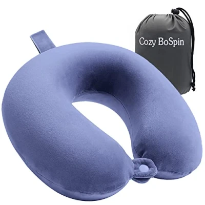 Immagine di Cozy BoSpin cuscino da viaggio portatile per il collo in aereo, auto e a casa, comodo leggero veloce portare campeggio, colore blu