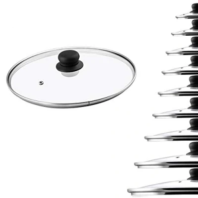 Immagine di KADAX Coperchio Transparente in Vetro Resistente al Calore con Pomello Plastica per Pentole e Padelle, Accessorio Essenziale la Cucina (30 cm)