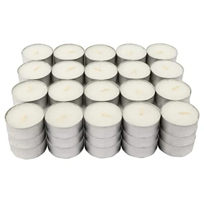 Immagine di Lumini Profumate, 60 Unità Tealight Candele Colore Bianco Aromatiche Profumo di Cocco