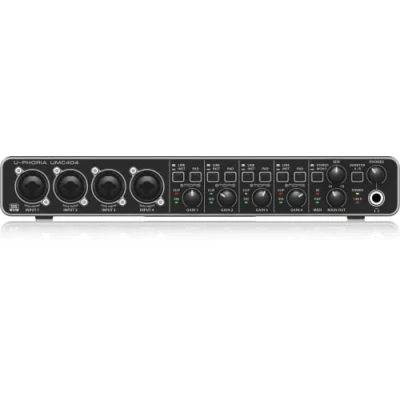 Immagine di BEHRINGER UMC404 HD U PHORIA INTERFACCIA AUDIO 4X4 MIDI USB 192 KHZ PREAMPLIFICATORI MIDAS SCHEDA PHANTOM +48V