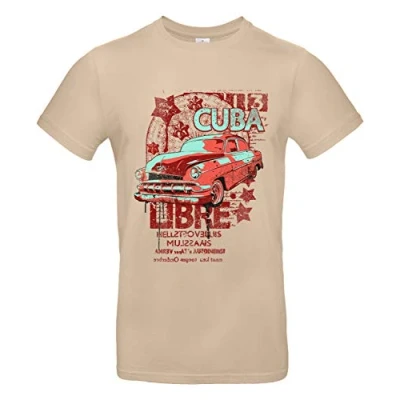 Immagine di Smilo &amp; Bron Maglietta da uomo con stampa &quot;Cuba Libre&quot; sabbia L