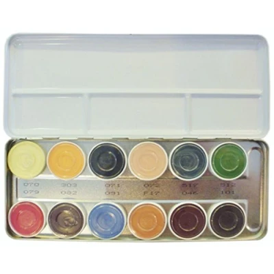 Immagine di Kryolan TRUCCO TAVOLOZZA vari formati make up bodypainting (Supracolor, 12 colori 01004FP)