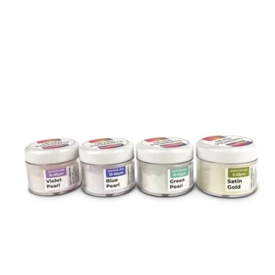 Immagine di SATIN POWER SET 4 pigmenti in polvere per effetti satinati e di qualità, compatibili con resine epossidiche, candele, slime tanti altri materiali