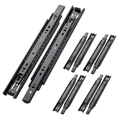 Immagine di AOLISHENG 5 paia guide per cassetti estensione totale 350mm cuscinetti a sfera cassetto, capacità di carico 45kg nero